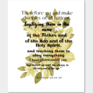 Matthew 28:19-20 Famous Bible Verses Posters and Art